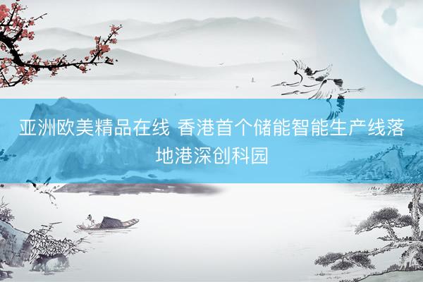 亚洲欧美精品在线 香港首个储能智能生产线落地港深创科园