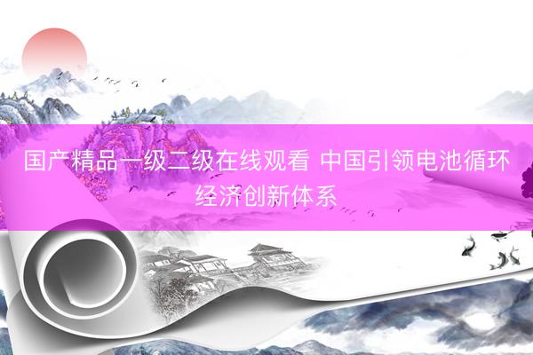 国产精品一级二级在线观看 中国引领电池循环经济创新体系