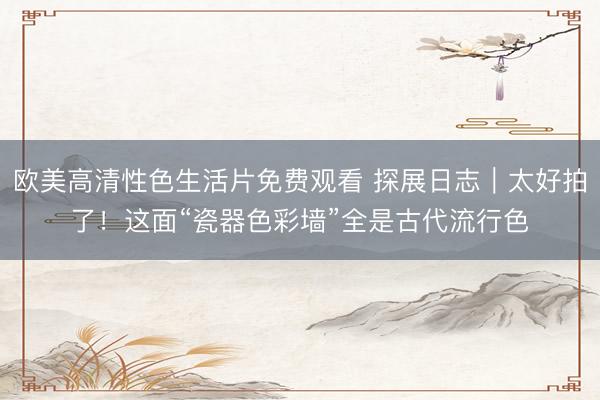 欧美高清性色生活片免费观看 探展日志|太好拍了!这面“瓷器色彩墙”全是古代流行色