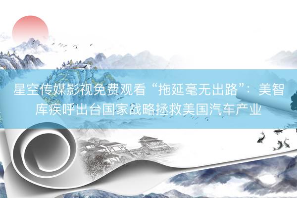 星空传媒影视免费观看 “拖延毫无出路”:美智库疾呼出台国家战略拯救美国汽车产业
