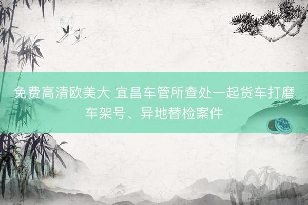 免费高清欧美大 宜昌车管所查处一起货车打磨车架号、异地替检案件