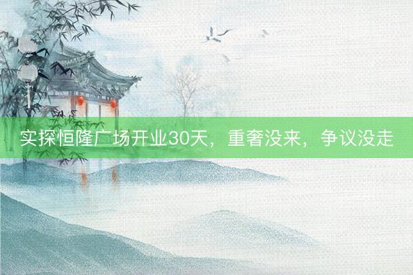 实探恒隆广场开业30天，重奢没来，争议没走
