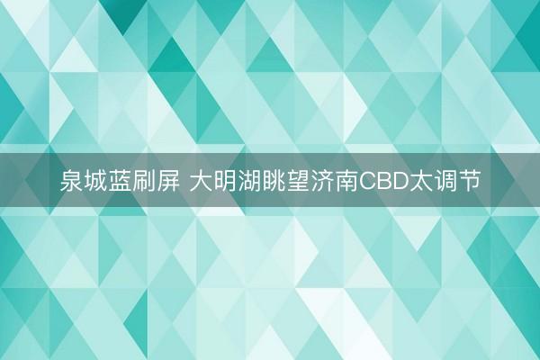 泉城蓝刷屏 大明湖眺望济南CBD太调节