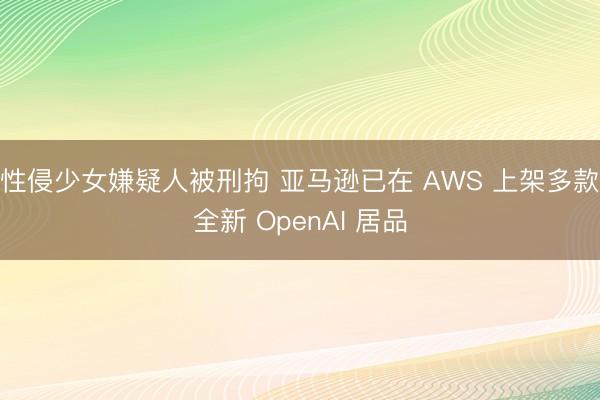 性侵少女嫌疑人被刑拘 亚马逊已在 AWS 上架多款全新 OpenAI 居品