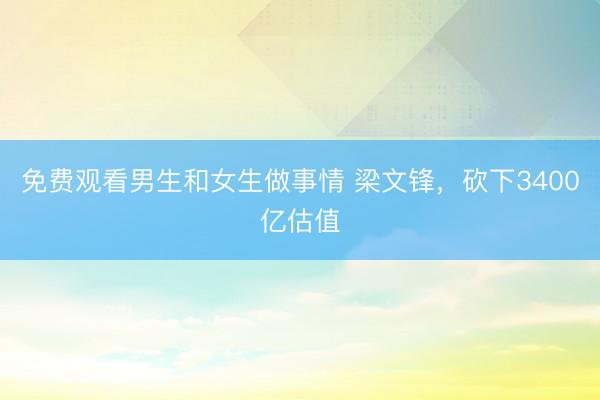 免费观看男生和女生做事情 梁文锋，砍下3400亿估值