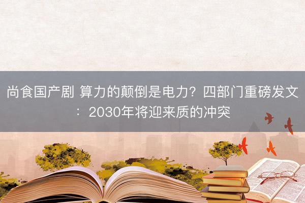尚食国产剧 算力的颠倒是电力？四部门重磅发文：2030年将迎来质的冲突
