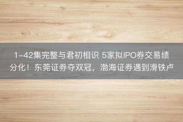 1-42集完整与君初相识 5家拟IPO券交易绩分化！东莞证券夺双冠，渤海证券遇到滑铁卢