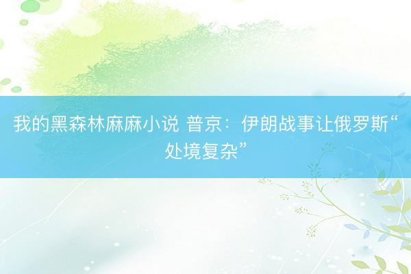 我的黑森林麻麻小说 普京：伊朗战事让俄罗斯“处境复杂”