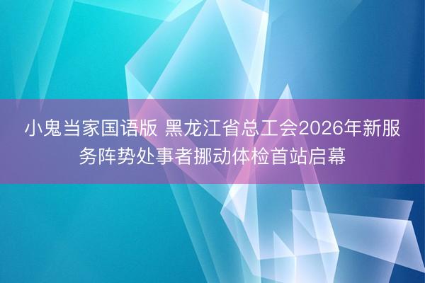 小鬼当家国语版 黑龙江省总工会2026年新服务阵势处事者挪动体检首站启幕