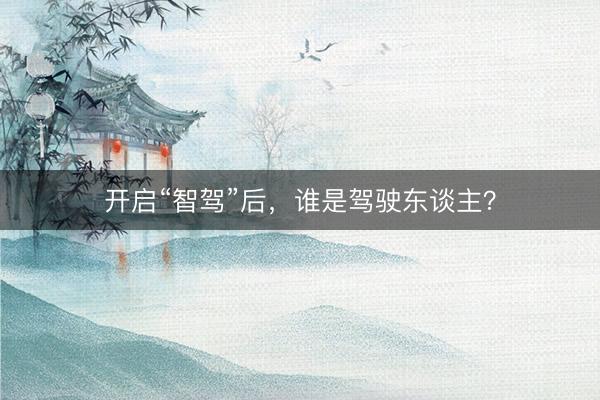 开启“智驾”后，谁是驾驶东谈主？