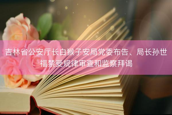 吉林省公安厅长白猴子安局党委布告、局长孙世福禁受规律审查和监察拜谒